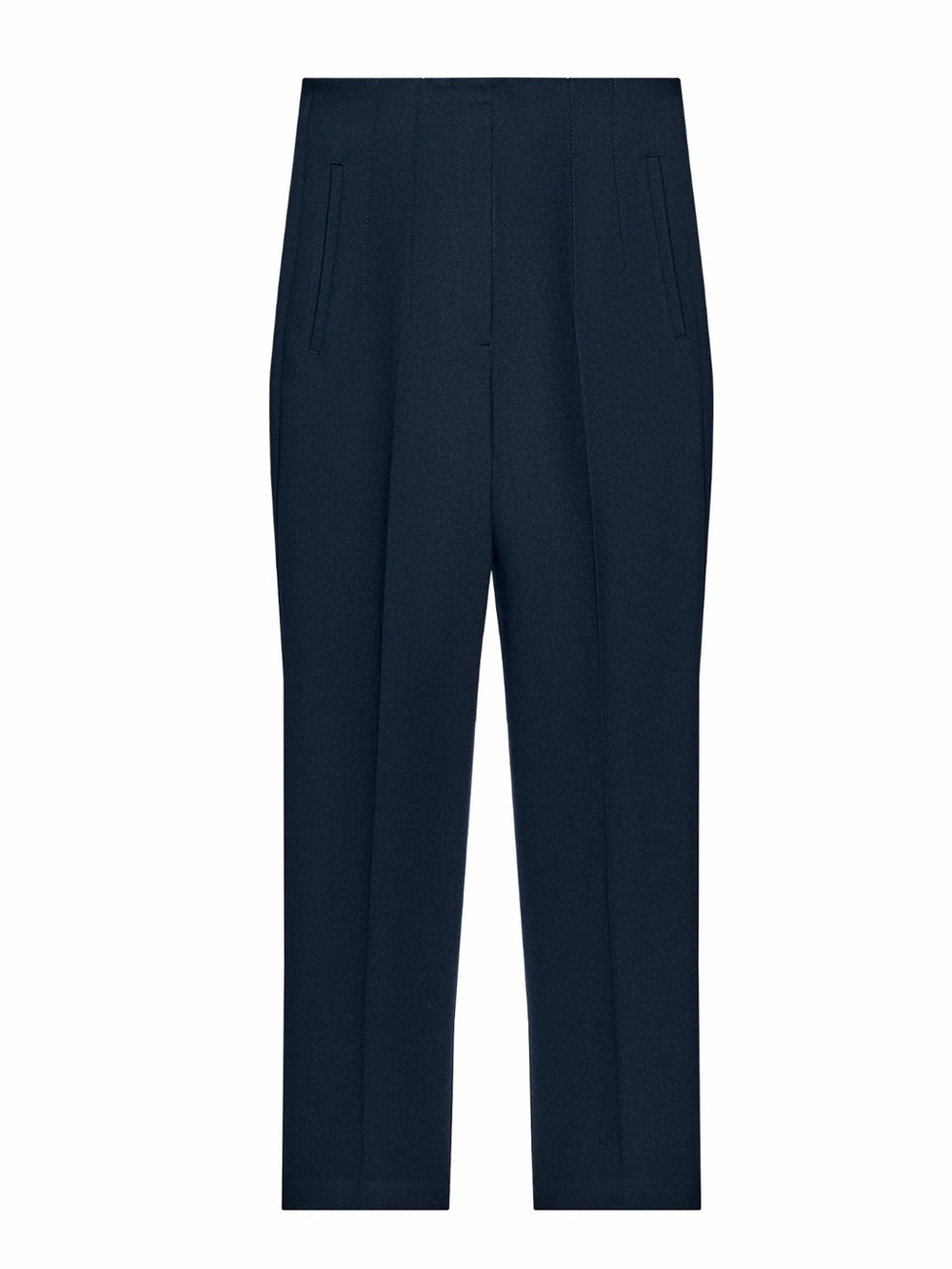 ZARA High Waisted Tailored Trousers Navy Blue Size Small